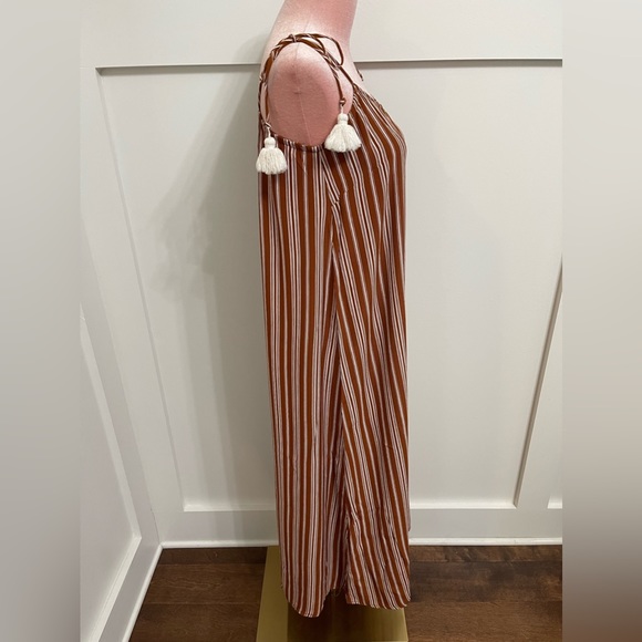 Faithfull The Brand x Anthropologie Copper Brown Stripe Maxi Dress Sz Medium (6) - Picture 7 of 11